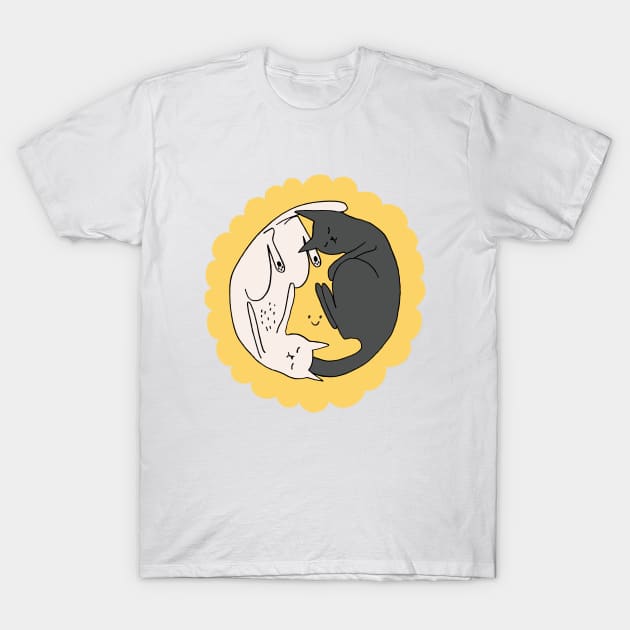 Ying Yang cats in the sun T-Shirt by Aidi Riera